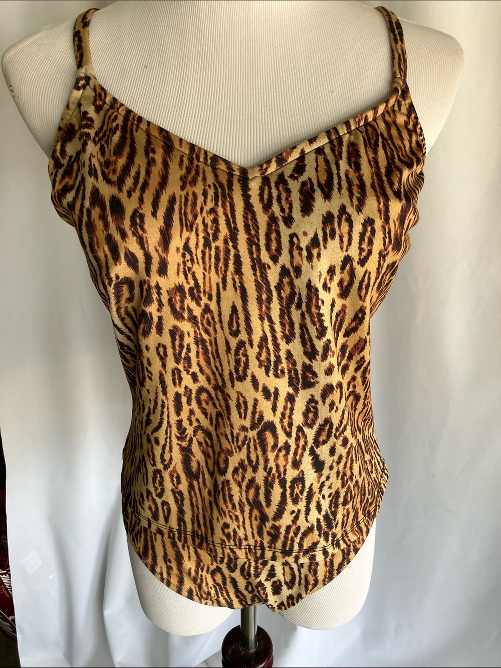 kathy ireland Leopard Print Satin Camisole - Brown & Black
